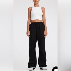 Motel Rocks Wide Leg Linen Trouser- Black